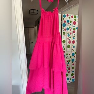 Open back halter dress